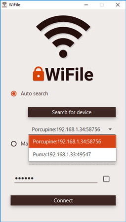 WiFile connection